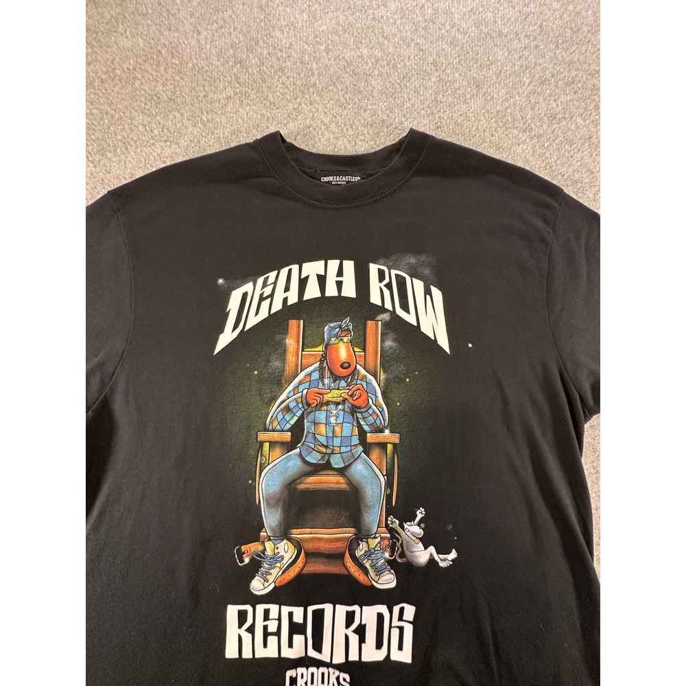 Crooks & Castles Death Row Records Graphic T-Shirt Mens Large Black Streetwear